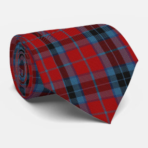 Gravata MacTavish Tartan Vermelho e Xadrez Azul