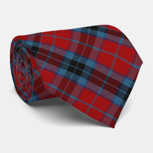 Gravata MacTavish Tartan Vermelho e Xadrez Azul