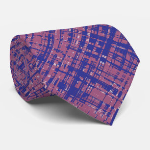 Gravata Magenta pálida e padrão único azul