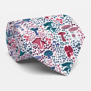 Gravata Magenta Retro Mushroom