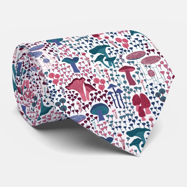 Gravata Magenta Retro Mushroom (Rolled)