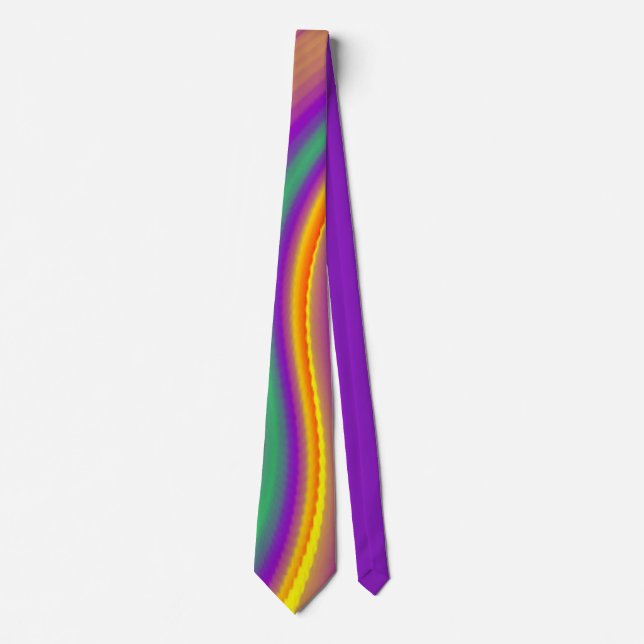 Gravata Magia das cores, Abstrato 3D Rainbowart (Frente)