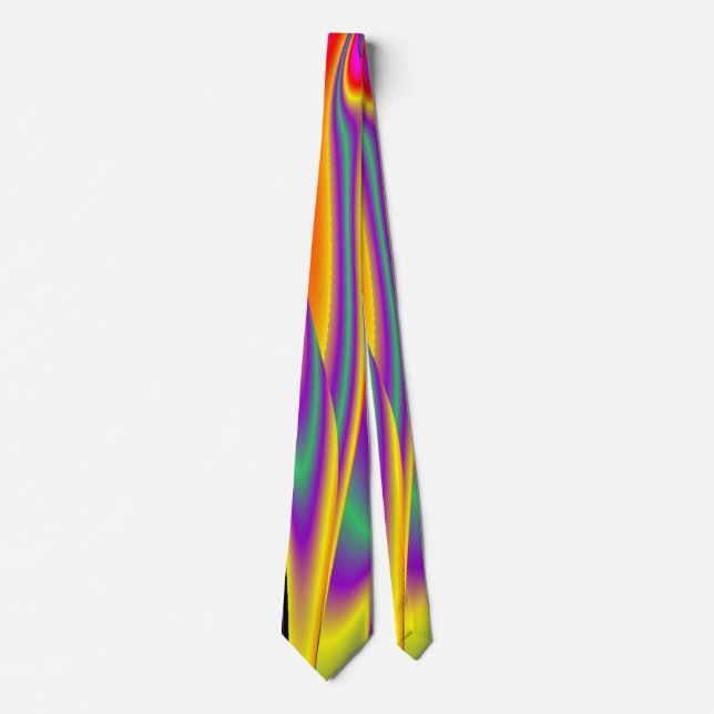 Gravata Magia das cores, Abstrato 3D Rainbowart (Frente)