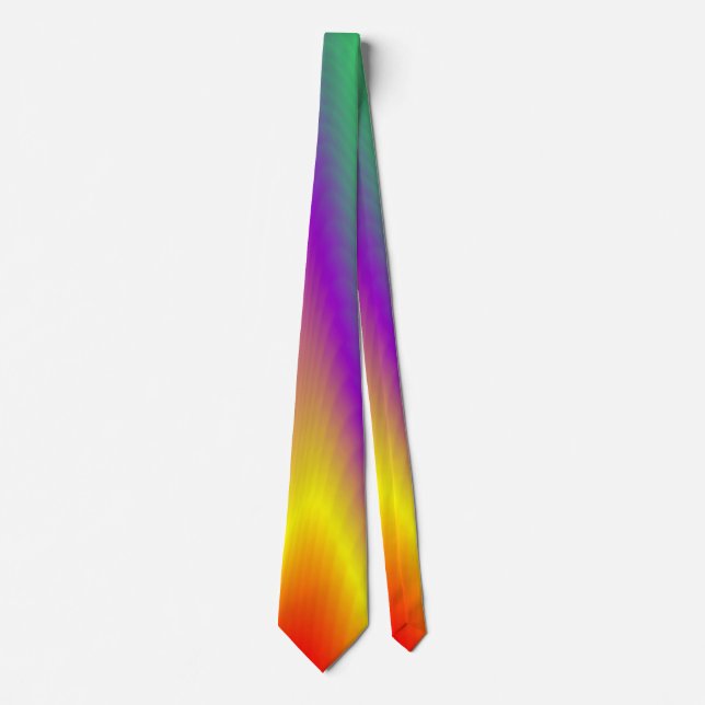 Gravata Magia das cores, Abstrato 3D Rainbowart (Frente)