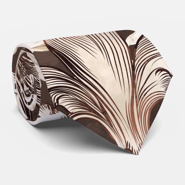 Gravata Magnolia e padrão Fleur-de-lis (Rolled)