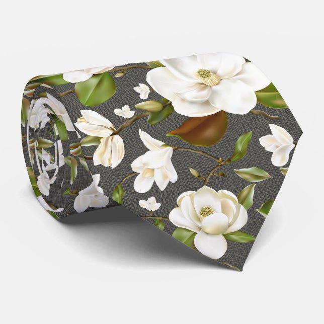 Gravata Magnolia Floral (Rolled)