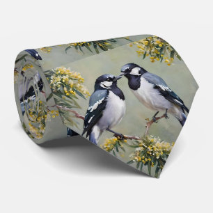 Gravata Magpies Australianos Em Tintas Petrolíferas De Bov