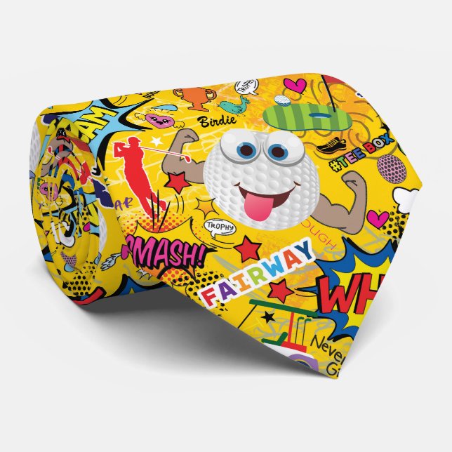 Gravata ⛳️ Magro mistura de golfe amarelo 💛 (Rolled)