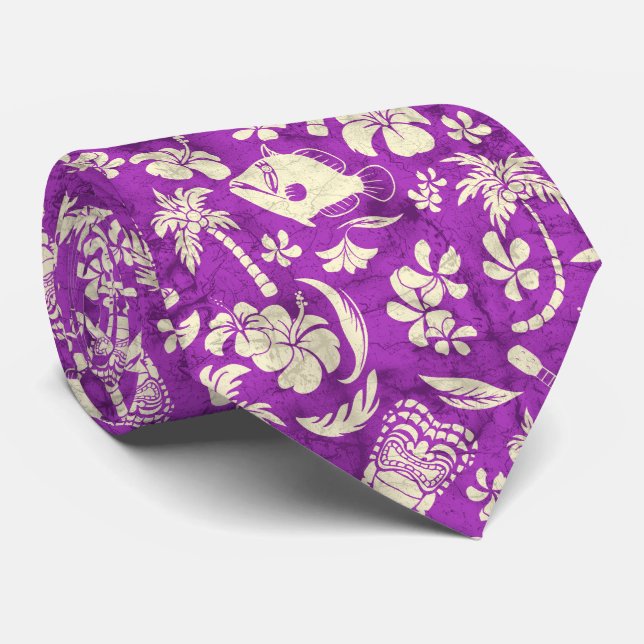 Gravata Makapuu Beach, Havaí, Tropical, Tiki Batik (Rolled)