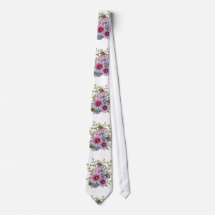 Gravata Malvarisas e Flores Azuis com Abelhões