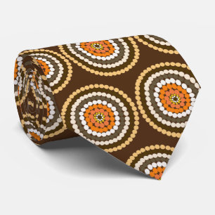 Gravata Manchas Castanho E Laranja,