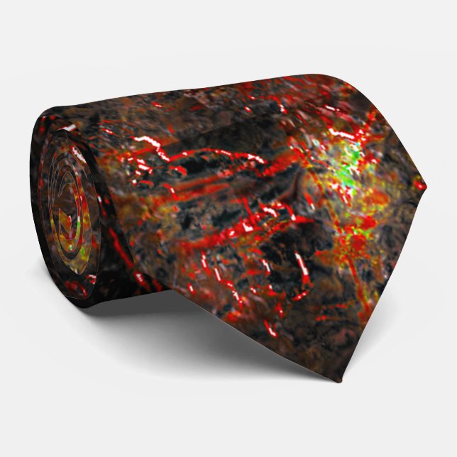 Gravata Manchas maciças e castanho esfolado num verde-ment (Rolled)