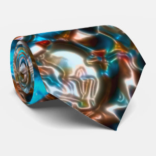 Gravata Mandala que parece uma cratera de cores brilhantes