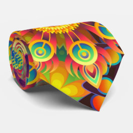 Gravata mandalas abstrato colorido
