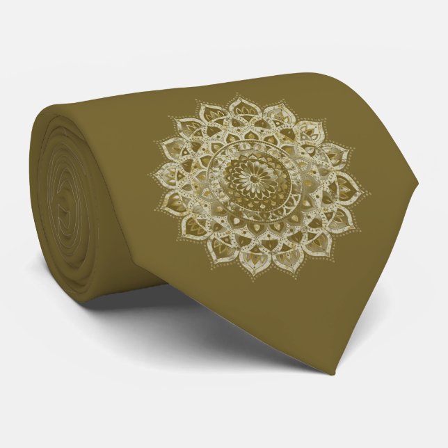Gravata Mandalas Coloridas com Estilo Índia 4 (Rolled)