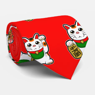 Gravata Maneki Neko: Gato Sortudo Japonês