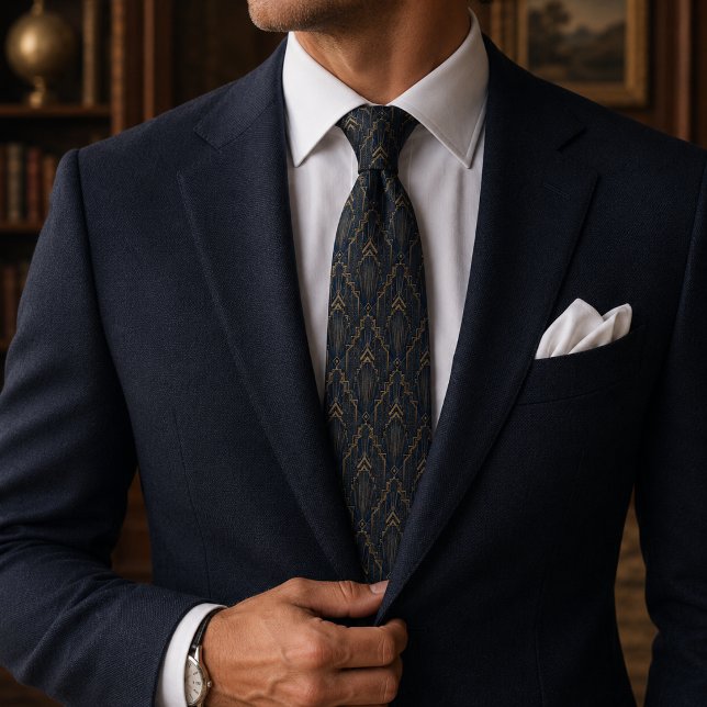 Gravata Manhattan Deco Jacquard Luxo (Criador carregado)
