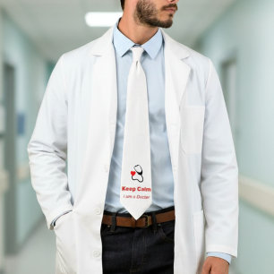 Gravata Mantenha a Calma - Eu sou um Médico - engraçado