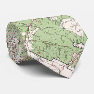 Gravata Mapa branco da floresta nacional das montanhas do