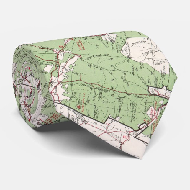 Gravata Mapa branco da floresta nacional das montanhas do (Rolled)