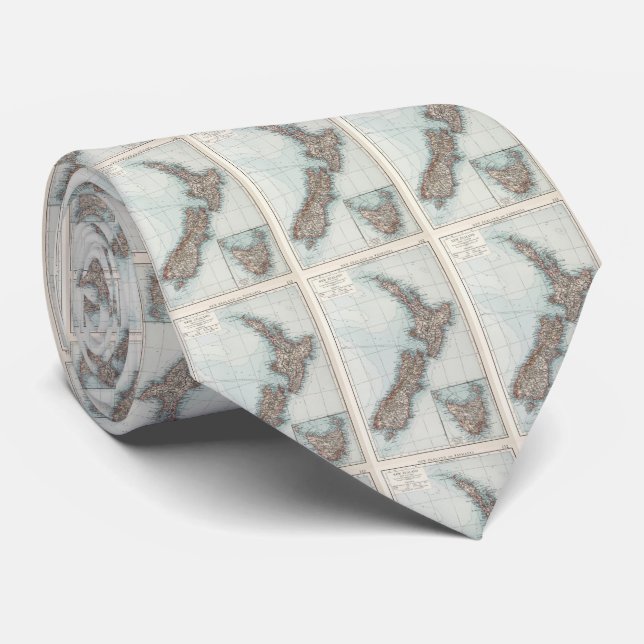 Gravata Mapa da Nova Zelândia (1900) (Rolled)