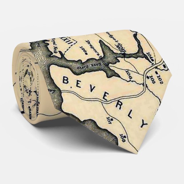 Gravata Mapa de Salem Massachusetts (1866), em 1692 (Rolled)