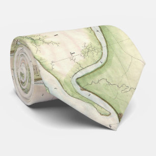 Gravata Mapa do rio de Marys da rua - FL/GA do vintage