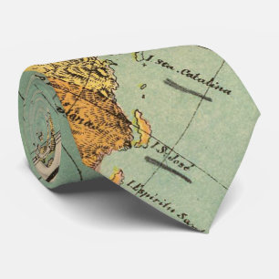 Gravata Mapa do vintage de Baja California (1899)