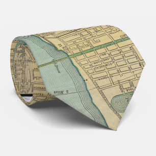 Gravata Mapa do vintage de Detroit Michigan (1895)