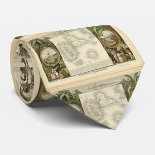 Gravata Mapa do vintage de Guadalupe (1856)