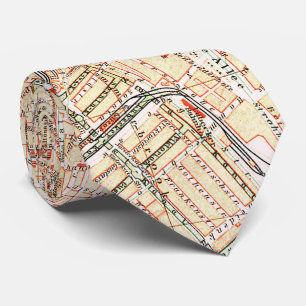 Gravata Mapa do vintage de Hamburgo Alemanha (1890)