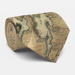 Gravata Mapa do vintage do lago Champlain (1865)