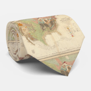 Gravata Mapa Geological dos Estados Unidos do vintage