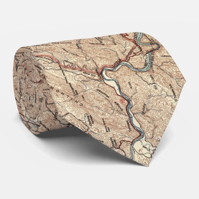 Gravata Mapa Nacional do Parque Nacional das Montanhas do  (Rolled)