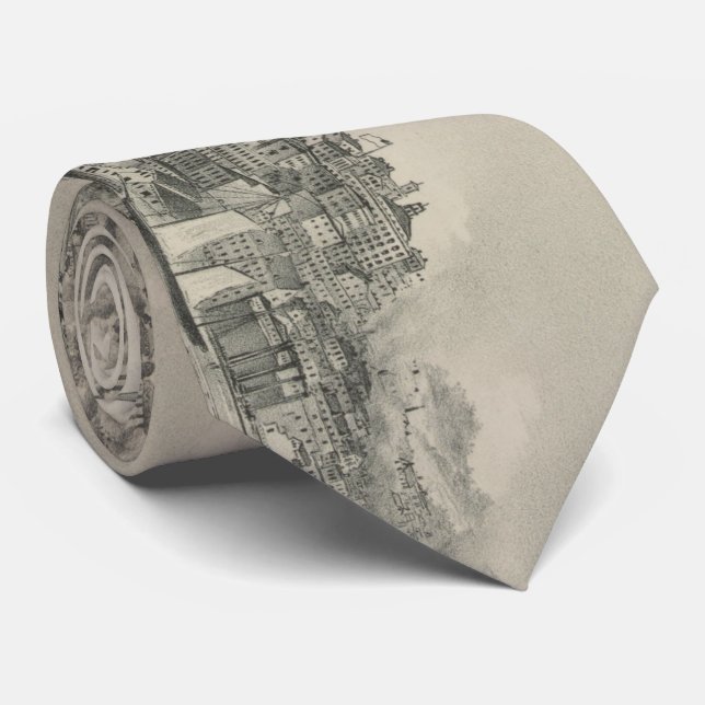 Gravata Mapa Pictórico de Richmond VA (1876) (Rolled)