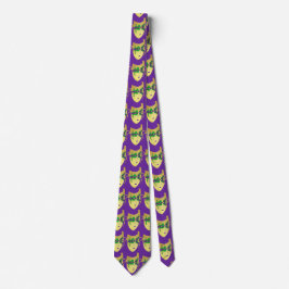 Gravata Mardi Gras Carnival Mask on Purple NeckTie