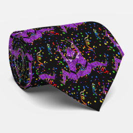 Gravata Mardi Gras Carnival Purple Jesters E Confetti