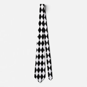 Gravata Mardi Gras Harlequin Hex Black White