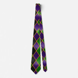 Gravata Mardi Gras Tie, Mardi Gras Harlequin Jester