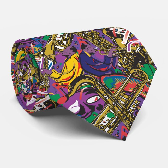 Gravata Mardis Gras Nova Orleães (Rolled)