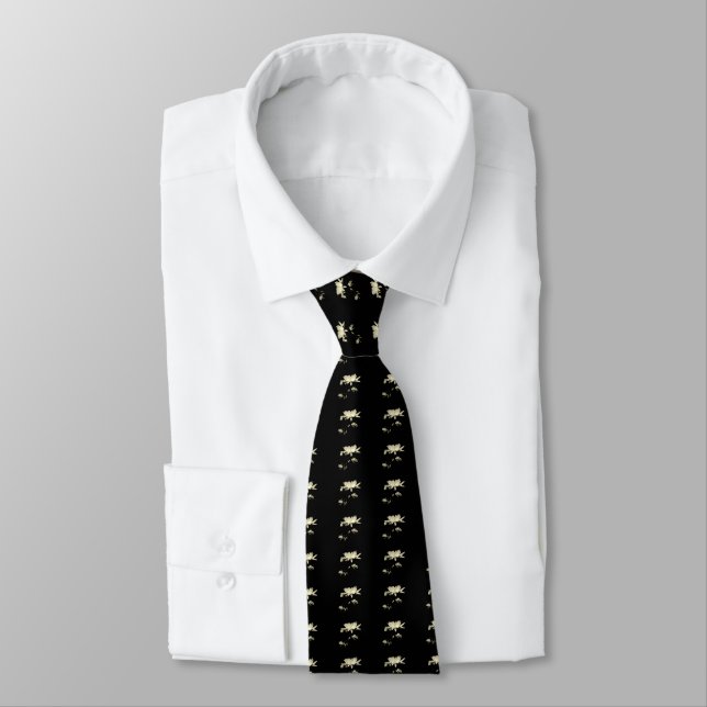 Gravata Margarida - preto e branco (Amarrado)