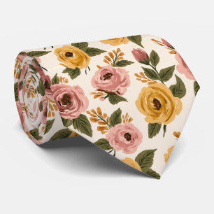 Gravata Marido de Impressão de Rosa Casamento Tradicional 