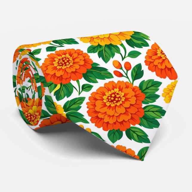 Gravata Marigold Fiesta (Parte de trás verde) (Rolled)