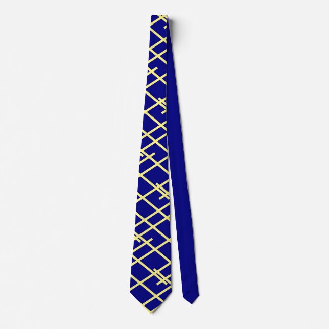 Gravata Marinho Azul e Amarelo Strik Colar (Frente)