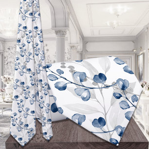 Gravata Marinho Azul Eucalyptus Greenery Watercolor Casame