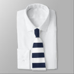 Gravata Marinho Azul - Férias com faixas de cores Verão<br><div class="desc">Padrão clássico de listras azuis de marinho,  o marinheiro de praia de verão da moda vibe design. Marinho de gravata listrada para ele.</div>
