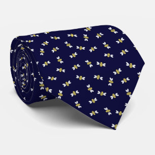 Gravata Marinho Blue Bumblebee Padrão sem costura