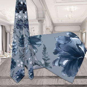 Gravata Marinho Blue Garden Florals Dusty Blue Wedes