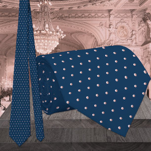 Gravata Marinho Clássico, Azul E Pino Rosa Esbranquiçado, 