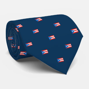 Gravata Marinho de Padrões de Bandeira de Porto Rico